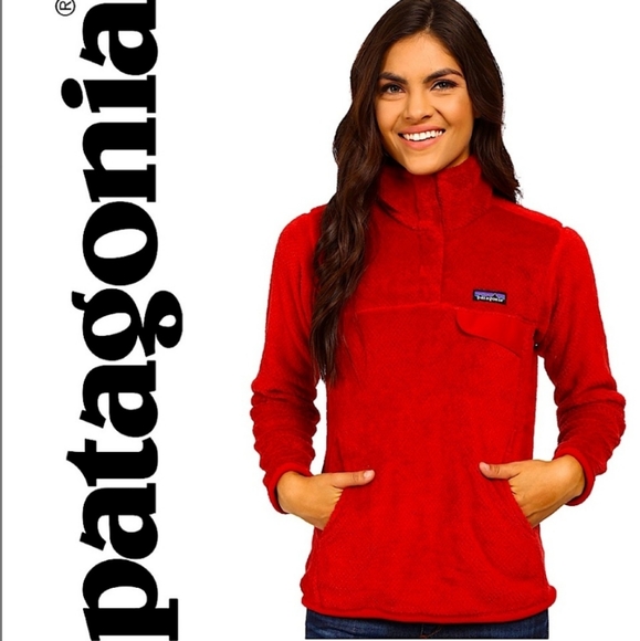 Patagonia ReTool Snap-T Polartec Pullover Fleece Red Women’s Size S - Picture 2 of 16